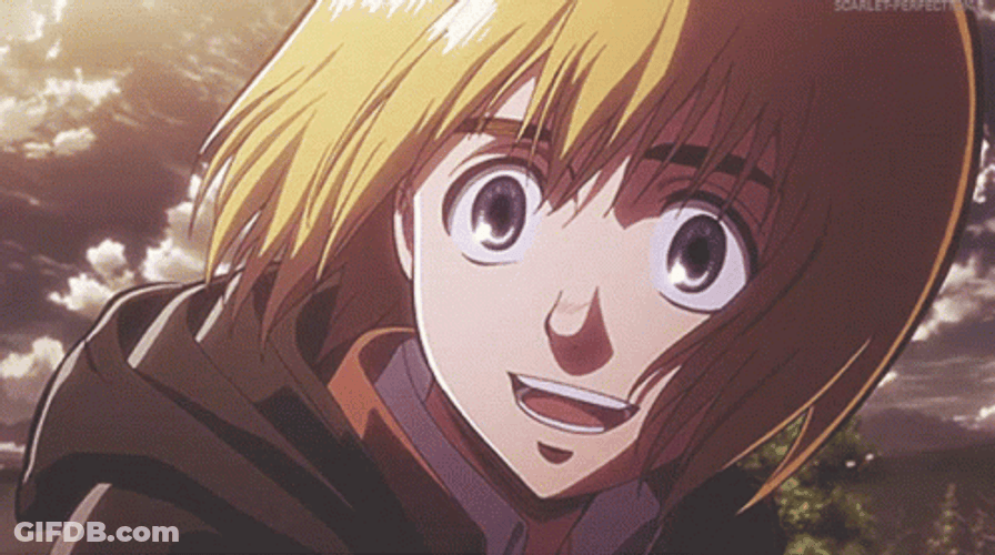 Armin Arlert Smiling While Horse Riding GIF