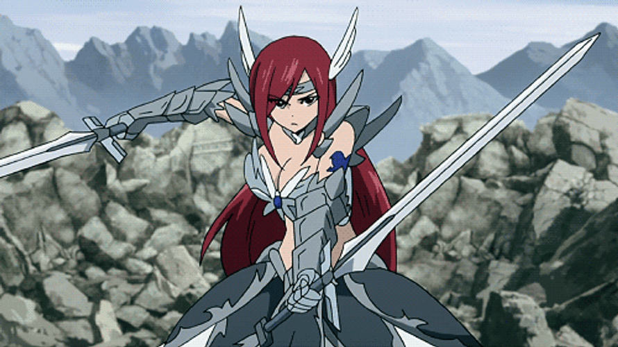 Armored Fighting Erza Scarlet Titania GIF