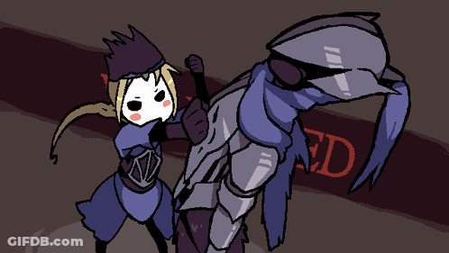 Armored Knight Standing In Dark GIF