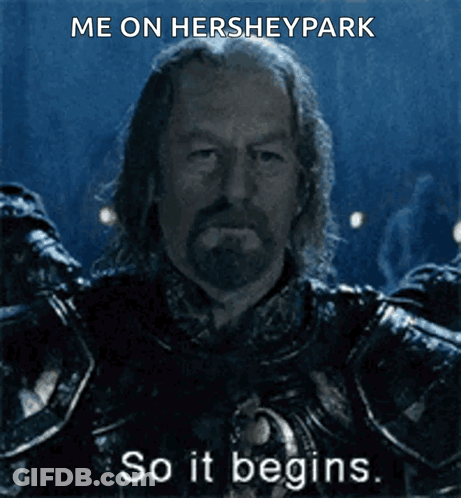 Armored Man Saying Me On Hersheypark So It Begins GIF