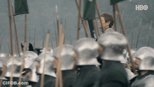 Armored Man With HBO Logo And Soldiers GIF