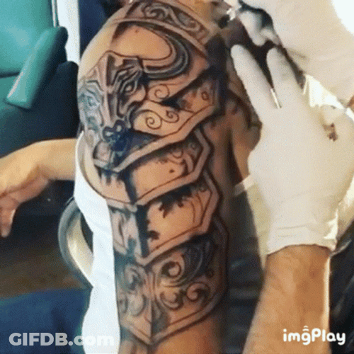 Armour Tattoo Design GIF