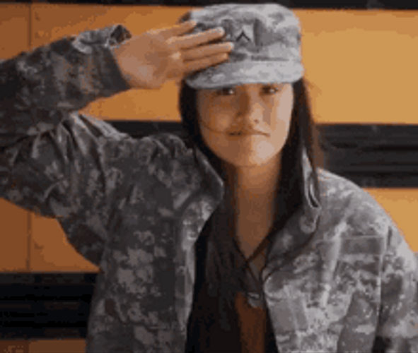 Army Lady Salute GIF