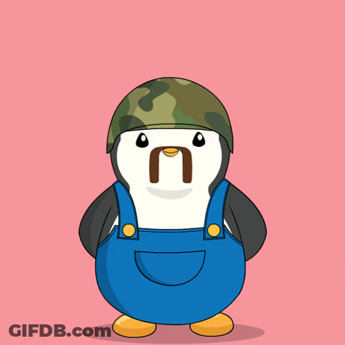 Army Penguin Funny Salute GIF