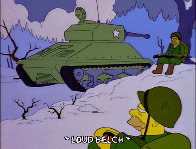 Army Tank With Homer Simpson GIF