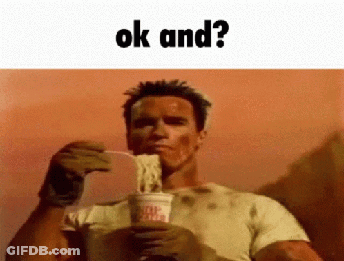 Arnold Schwarzenegger Eating Noodles GIF