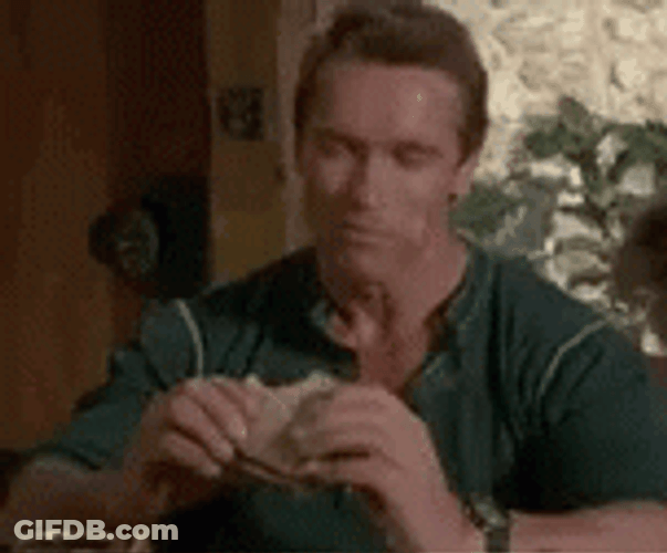Arnold Schwarzenegger Eating Sandwich GIF