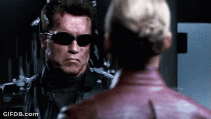 Arnold Schwarzenegger Fight With Terminator GIF