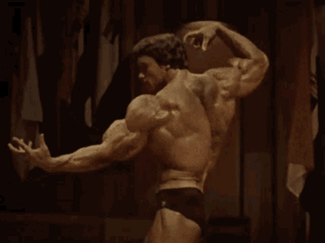 Arnold Schwarzenegger Flexing Muscle GIF