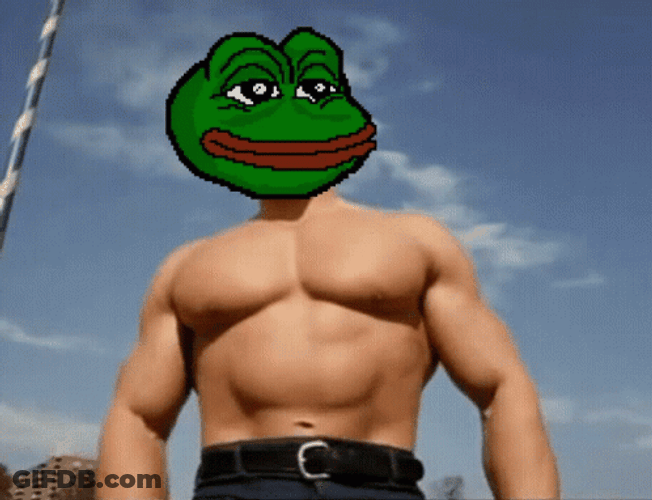 Arnold Schwarzenegger Flexing Muscle In Frog Head GIF