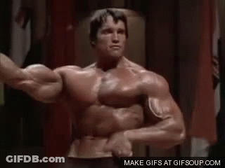 Arnold Schwarzenegger Flexing Muscles GIF