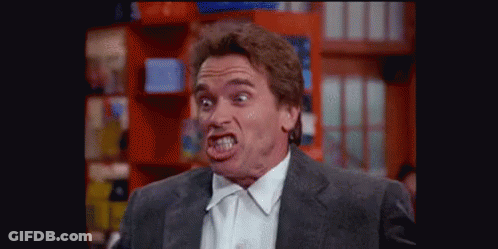 Arnold Schwarzenegger Is Making A Funny Face In A Suit And Tie GIF
