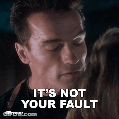 Arnold Schwarzenegger Kissing Woman Saying It's Not Your Fault GIF