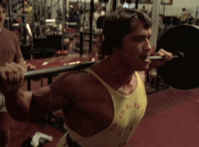 Arnold Schwarzenegger Lifting Weights GIF