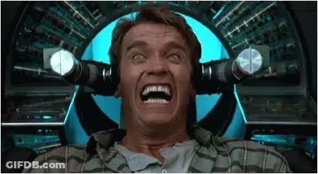 Arnold Schwarzenegger Screaming In Chair GIF