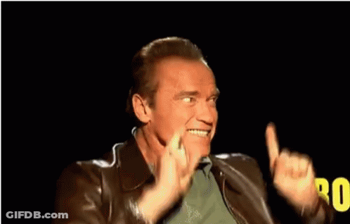 Arnold Schwarzenegger Thumbs Up Saying Tits GIF