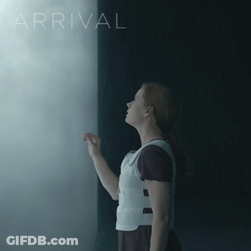 Arrival Movie Poster Woman Reaching Out GIF
