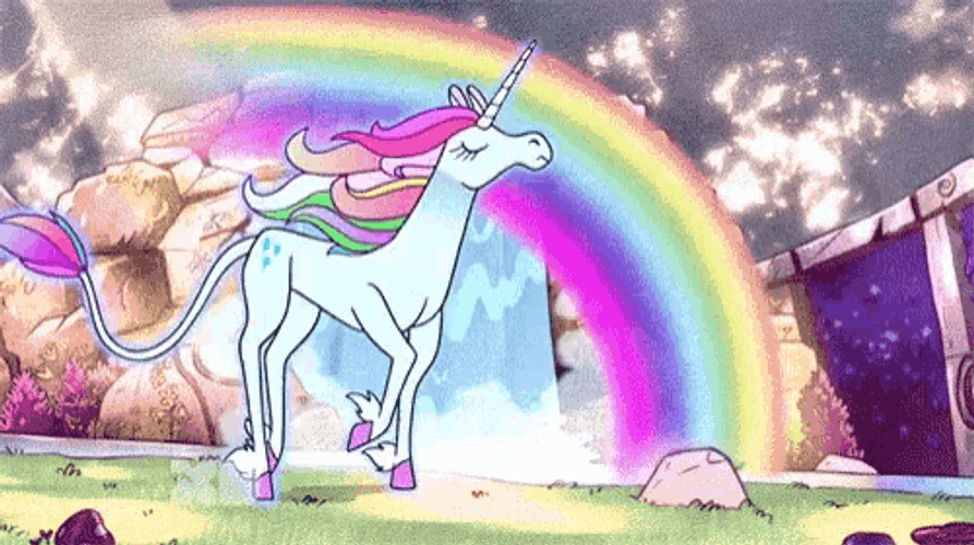 Arrogant Unicorn Hair Flip GIF