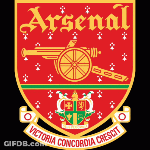 Arsenal Emblem With Cannon And Victoria Concordia Crescit GIF