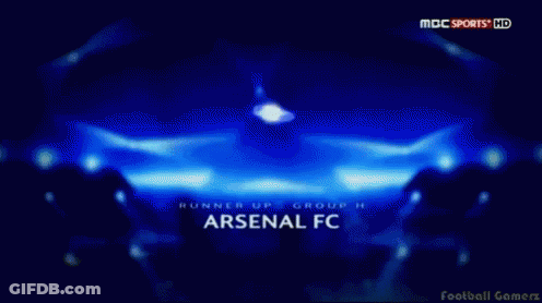 Arsenal FC Logo On Dark Blue GIF