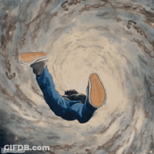 Art Flying Down Rabbit Hole GIF