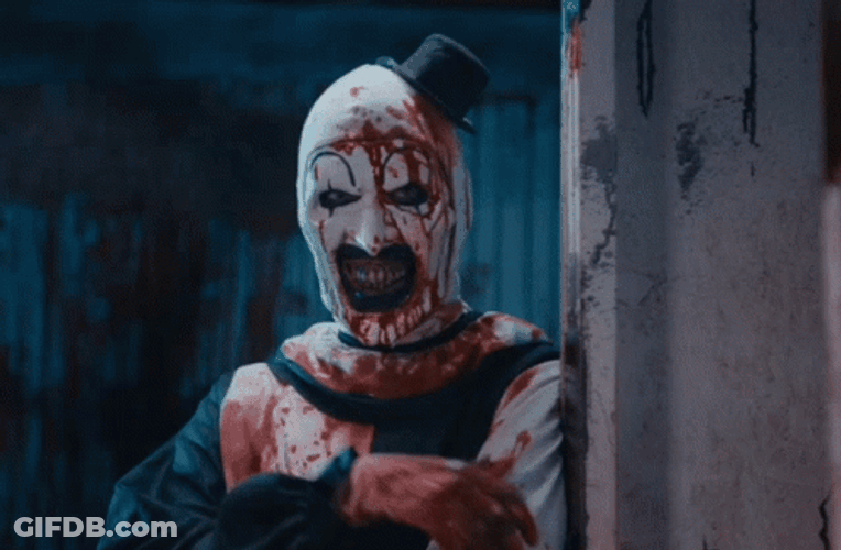 Art The Clown Blood Drenched Hi GIF