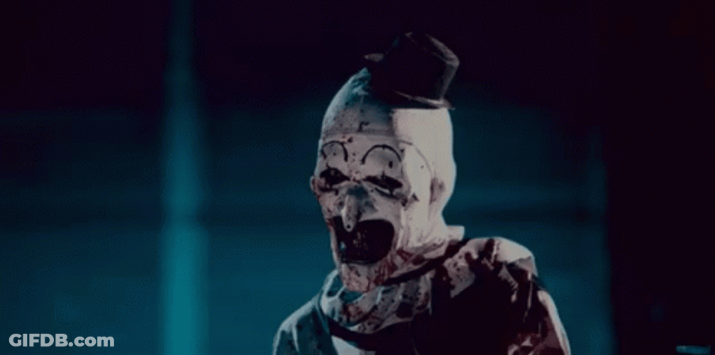 Art The Clown Bloody Face And Hands GIF