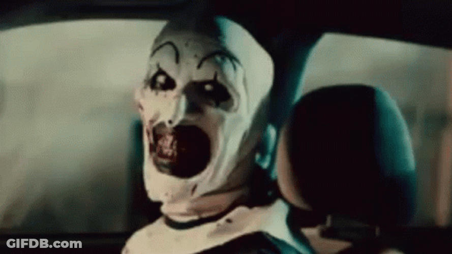 Art The Clown Looks To The Side GIF