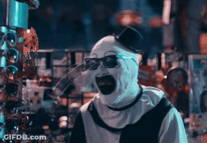 Art The Clown Playing With Dangling Eyeballs GIF