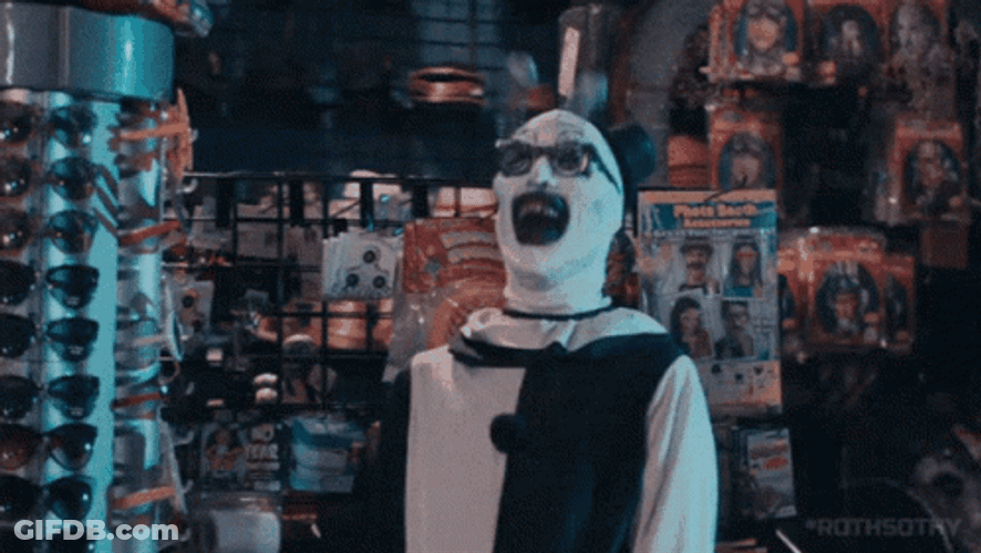 Art The Clown Plays With Eyeglass GIF