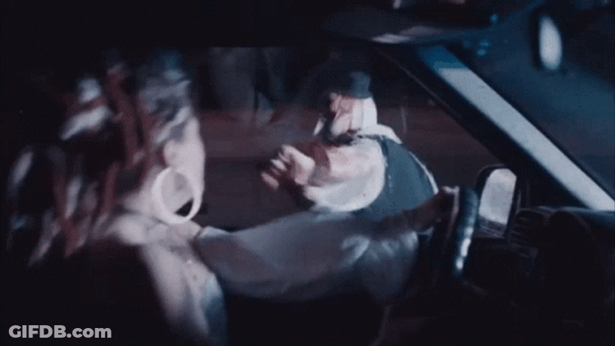 Art The Clown Punches Car Window GIF