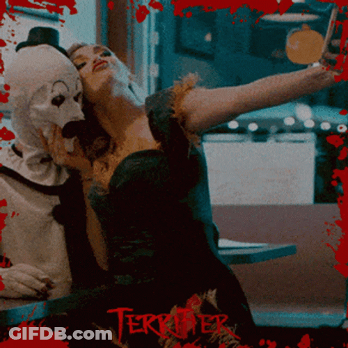 Art The Clown Selfie With Blonde Girl GIF