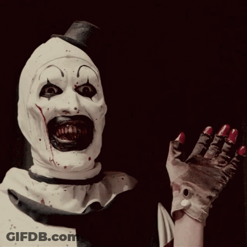 Art The Clown Shows Bloody Hands GIF