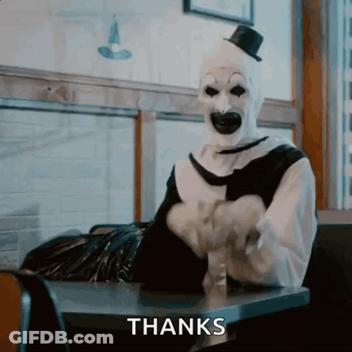 Art The Clown Thanks GIF