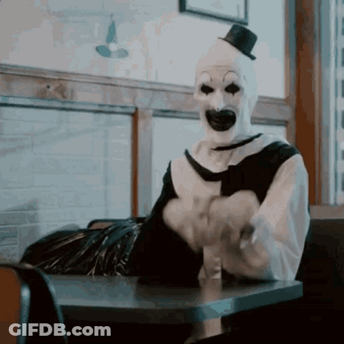 Art The Clown Trying To Look Cute GIF