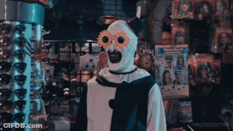 Art The Clown Wearing Sunflower Glasses GIF