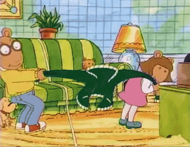 Arthur D.W Jacket Sibling Fight GIF