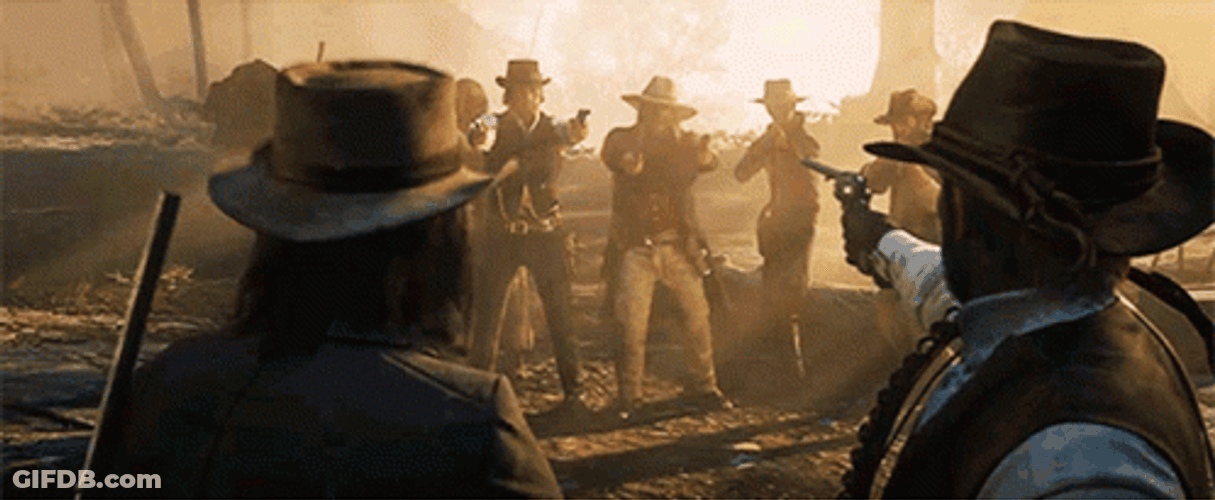 Arthur Morgan Pointing Gun GIF