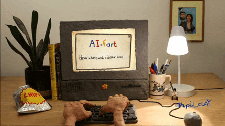Artificial Intelligence AI Clay Mobile Animation GIF