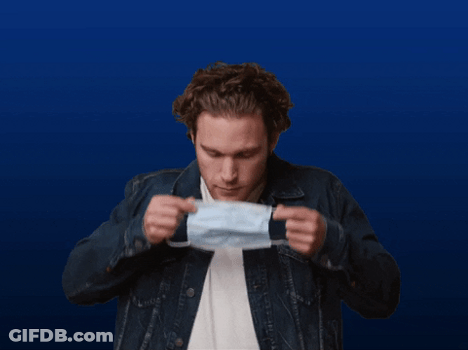 Artist Aron Taos Thumbs Up Mask On GIF