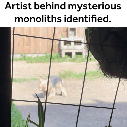 Artist Behind Mysterious Monoliths Identified GIF