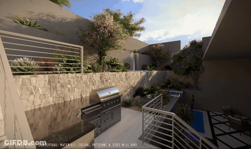 Artist Rendering Of Patio With Grill GIF