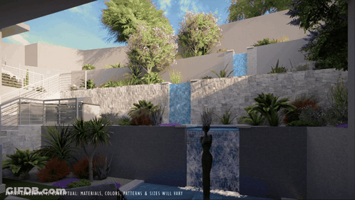 Artist Rendering Waterfall Conceptual Materials Colors Patterns Sizes Will Vary GIF
