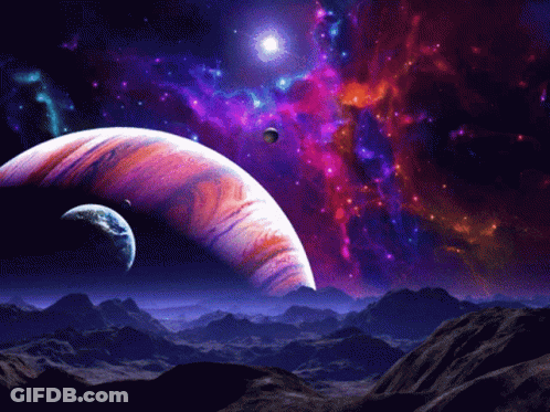 Artist's Impression Of Planet In Galaxy GIF