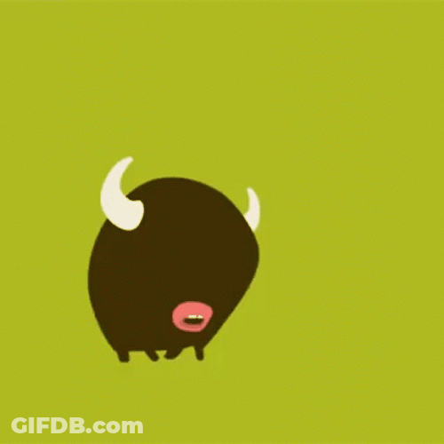 Artistic Buffalo Art Eating Flies GIF