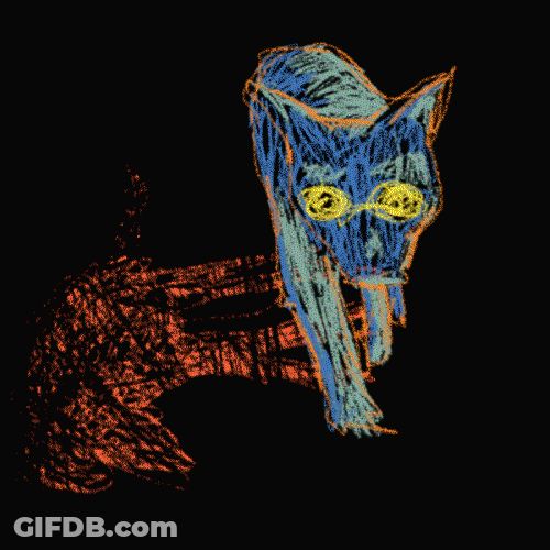 Artistic Cat Walking Animation GIF