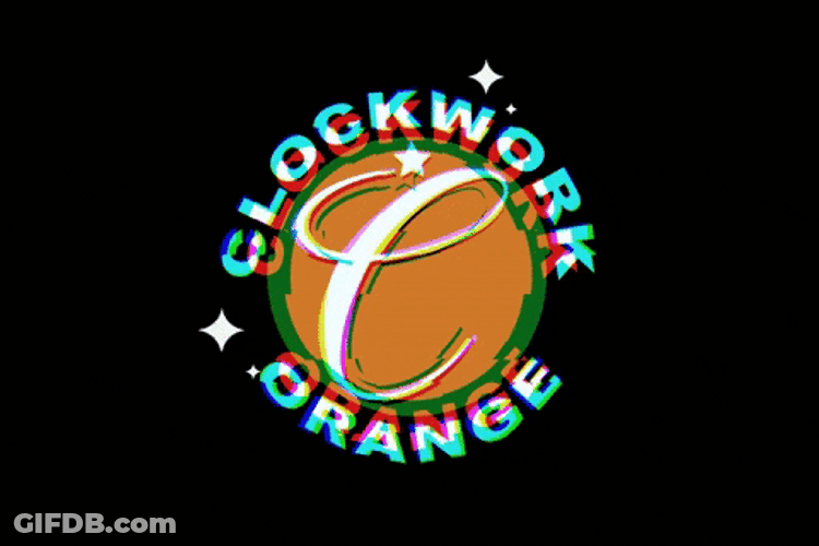Artistic Clockwork Orange Logo GIF
