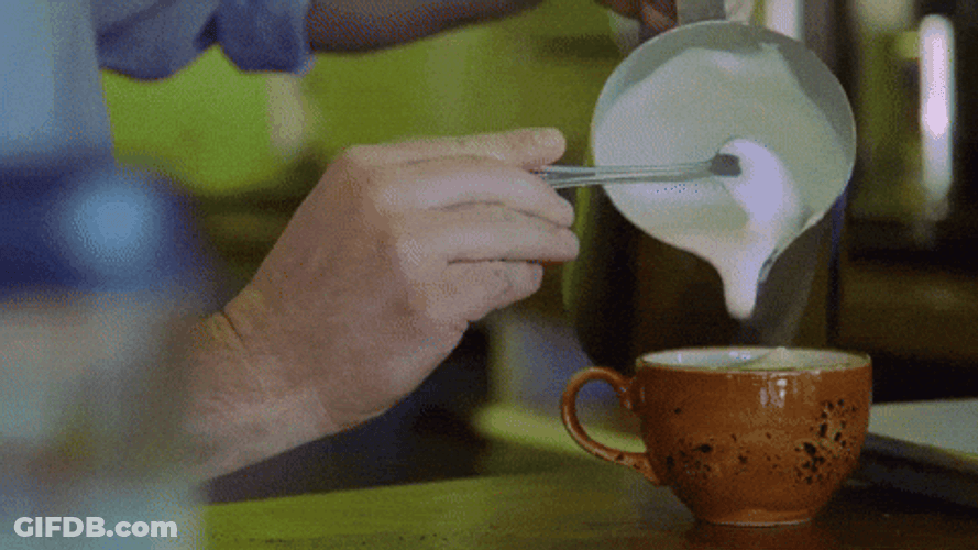 Artistic Cup Pouring Cream GIF