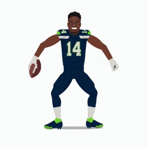 Artistic Seattle Seahawks Dk Metcalf Animation GIF