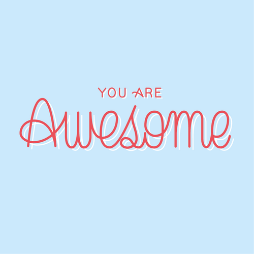 Artistic You're Awesome Calligraphy GIF
